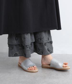 フラワー刺繍ペチパンツ(チャコール-F)
