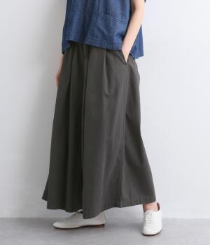 ヘリンボーンツイルバイオウォッシュ　タックパンツ(チャコール-F)