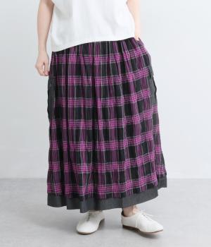 ポリウレタンミックスチェックシリーズスカート