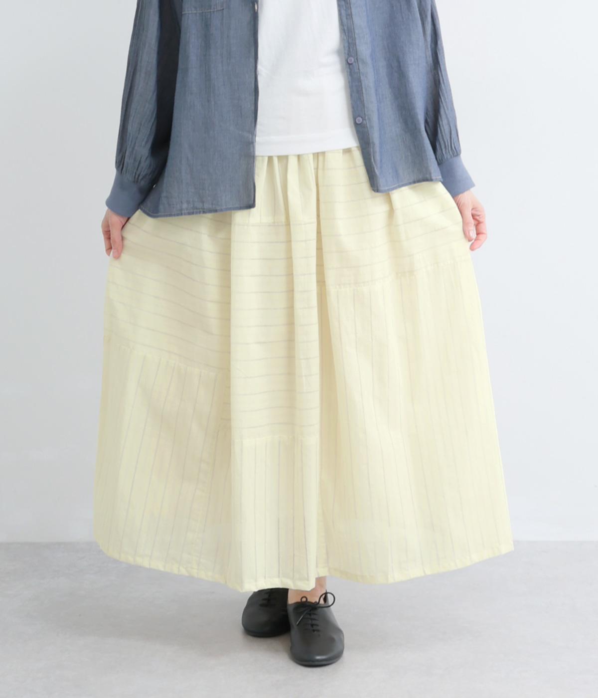 ストライプドビースカート(イエロー-F)