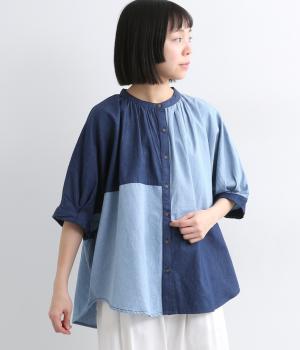 デニムビッグショートスリーブシャツ