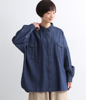 デニムビッグロングスリーブシャツ