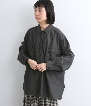 デニムビッグロングスリーブシャツ(ブラックデニム-F)