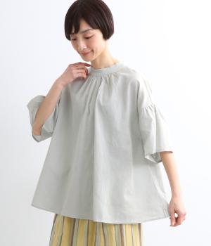 コットンフラックスフレアプルオーバー(アイスグレー-F)