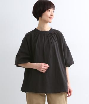 コットンフラックスフレアプルオーバー(ブラック-F)