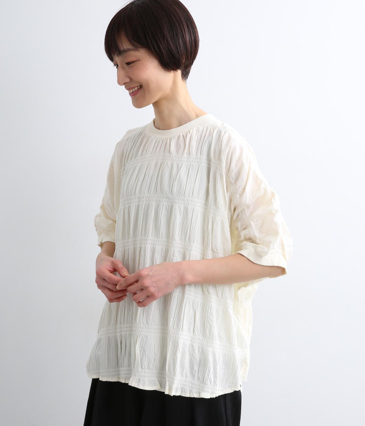 ポリウレタンミックスリブプルオーバー(アイボリー-F)