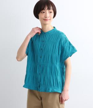 ポリウレタンミックスシャツ(ブルーグリーン-F)