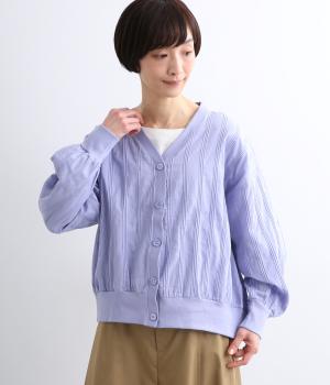 タックドビーカーディガン(ラベンダー-F)
