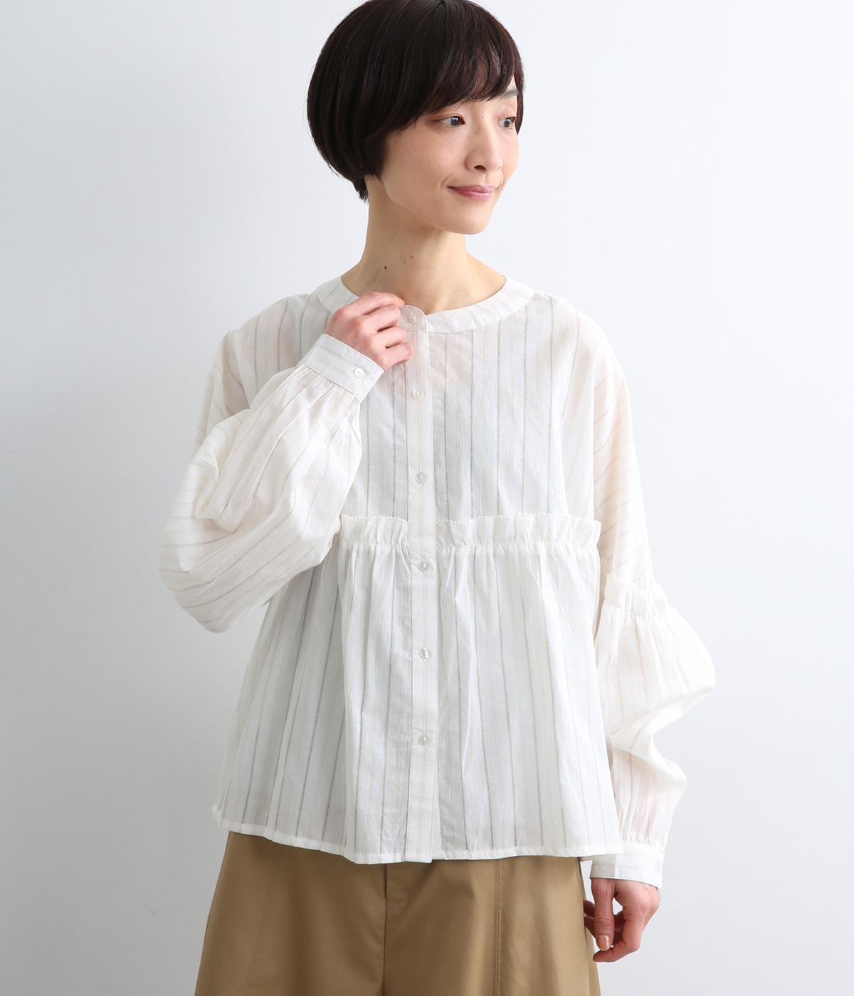 ストライプドビーブラウス(オフホワイト-F)