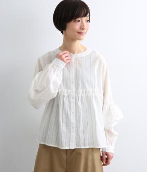 ストライプドビーブラウス(オフホワイト-F)
