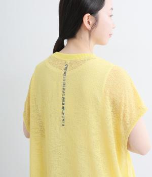 ラッセルメッシュ　タックフレンチTシャツ(イエロー-F)