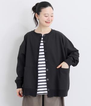 サッカードビー　カーディガン(ブラック-F)