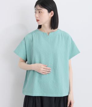 サッカードビー　バックギャザーボートネックプルオーバー(ライトブルー-F)