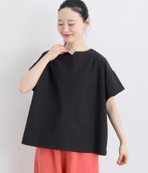 サッカードビー　バックギャザーボートネックプルオーバー(ブラック-F)