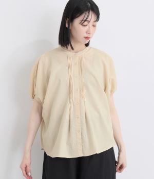 ポリレーヨンスラブ　ピンタックドルマンスリーブブラウス(アイボリー-F)