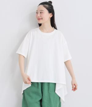 ドライタッチ天竺　イレヘムプルオーバー(ホワイト-F)