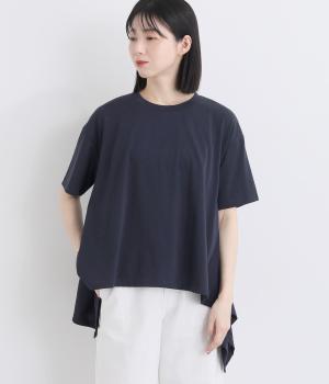 ドライタッチ天竺　イレヘムプルオーバー(ネイビー-F)