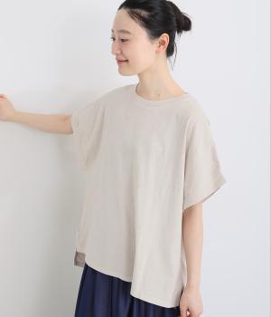 １６Sピグメント天竺　小花プリントフレンチスリーブT(アイボリー-F)