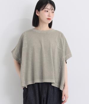 １６Sピグメント天竺　ビッグスクエアTシャツ(グレージュ-F)