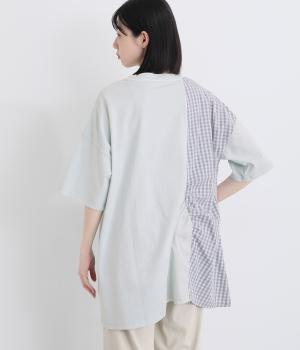 １６Sピグメント天竺　切替チュニック(アイスグレー-F)