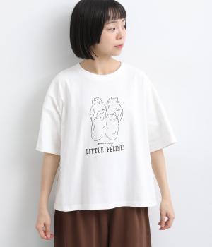 ゆるにゃんこズＴシャツ(オフホワイト-F)