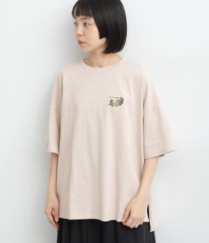 動物ポイントＴシャツ(グレージュ-F)