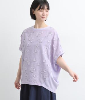 3D刺繍×TC天竺ドルマンプルオーバー(ラベンダー-F)