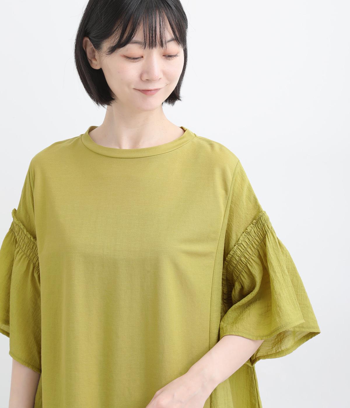 接触冷感 鹿の子シャーリング袖プルオーバー｜LUPILIEN（ルピリアン