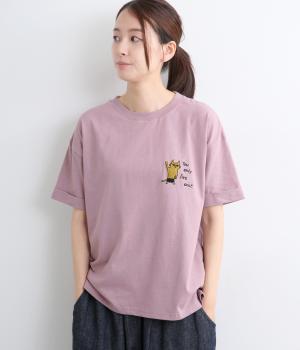 天竺サガラ刺繍TEE(パープル-F)