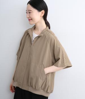 メッシュスタンドネックシャツ(ベージュ-F)