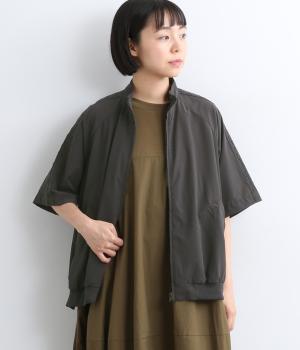 メッシュスタンドネックシャツ(チャコール-F)