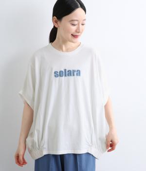 天竺パウダー加工デニムロゴ刺繍T(オフホワイト-F)