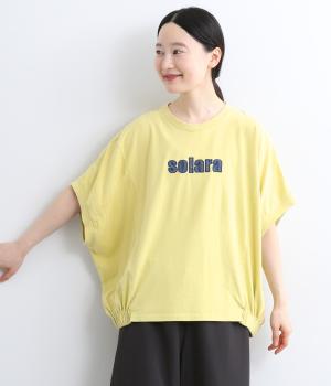 天竺パウダー加工デニムロゴ刺繍T(ライトイエロー-F)