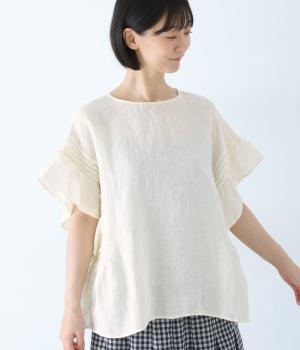【7月上旬発売予定】涼やかリネンの風通るブラウス(ナチュラル-F)