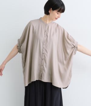 レーヨン刺繍フレンチブラウス(グレー-F)