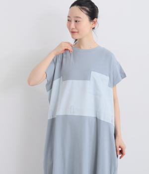 デニムドッキングワンピース(ブルーデニム-F)