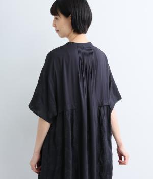 レーヨン刺繍パネルワンピース(ダークネイビー-F)
