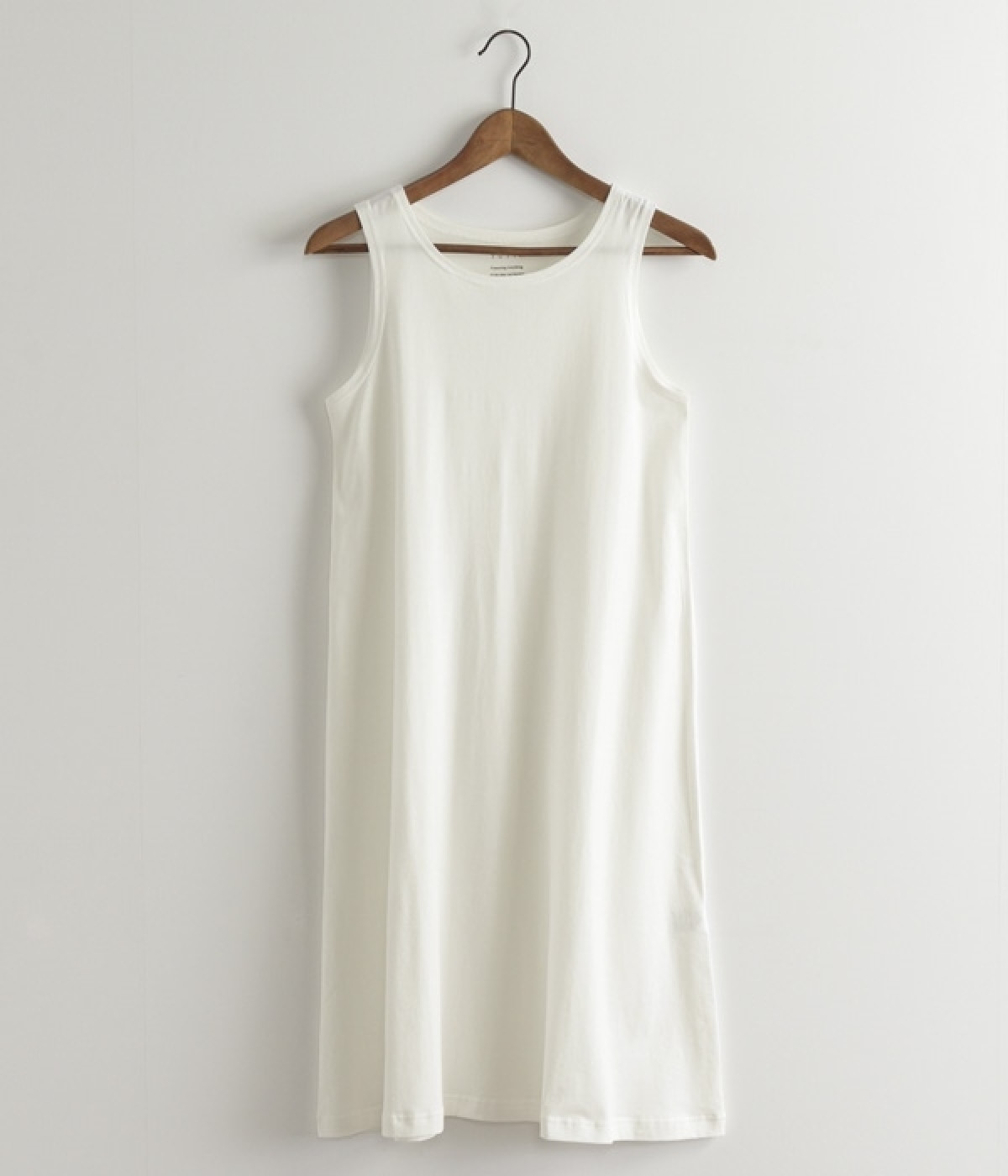コットン天竺ノースリーブワンピース(ホワイト-ONESIZE)