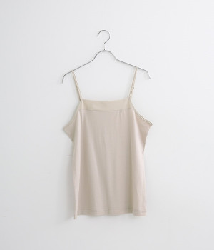 コットン天竺キャミソール(グレー-ONESIZE)