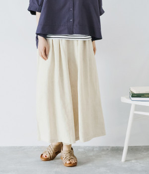 コラボ｜リネンタックワイドパンツ(ナチュラル-ONESIZE-【コラボ】)