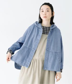 別注｜デニムフーディーブルゾン(ライトブルー-F)
