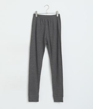 コットンワッフルジャージレギンス(チャコール-F)