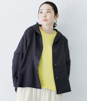 大人に似合う贅沢リネンパーカー(ネイビー-ONESIZE)