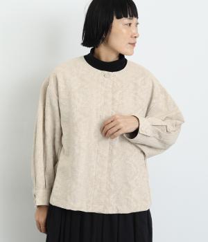 コットンリネンジャカードジャケット(ナチュラル-F)