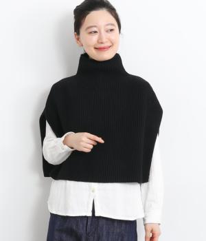 ウールニットケープ(ブラック-F)