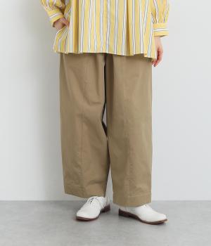 ペーパーライクコットンパンツ(ブラウン-ONESIZE)