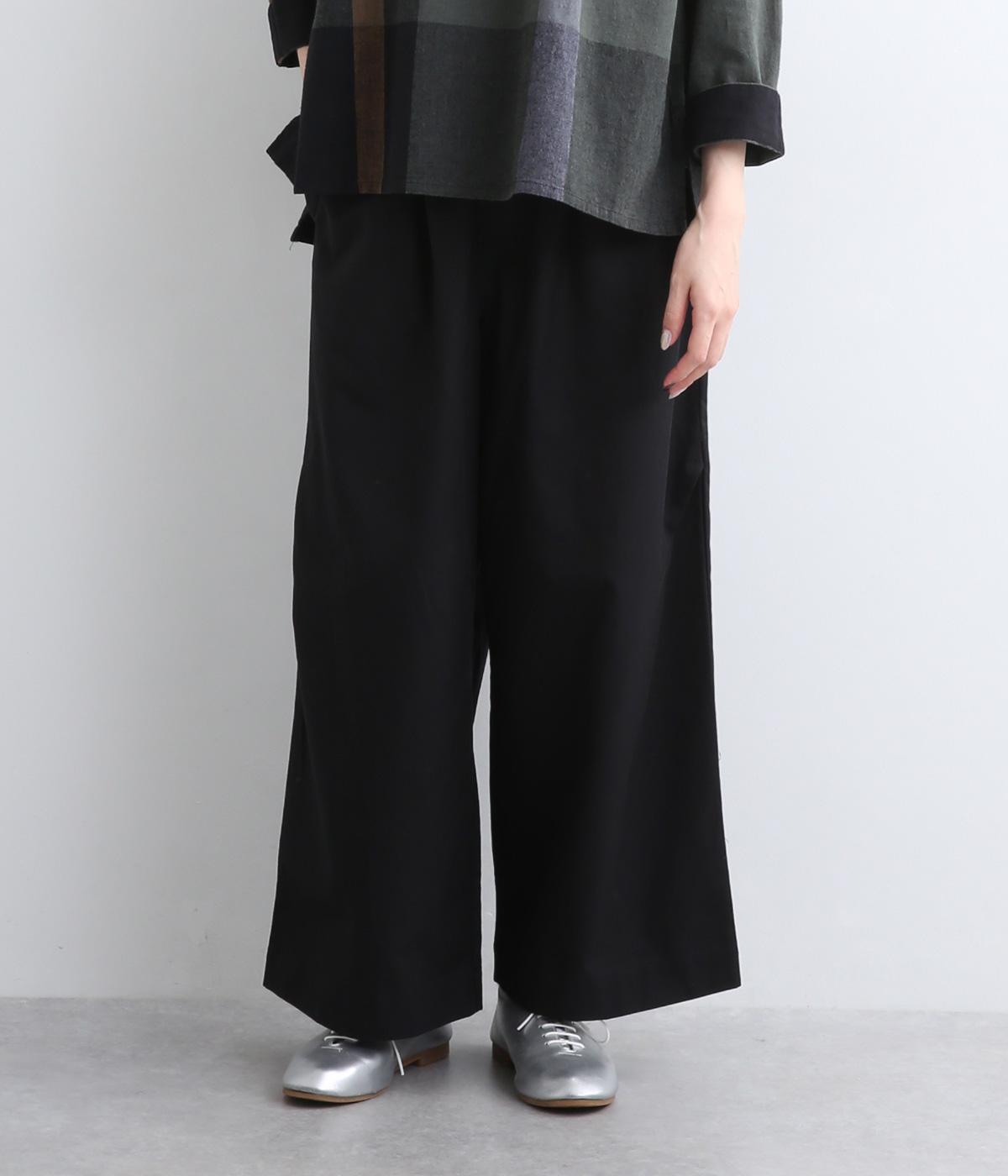 セルロースコットンサイドタックパンツ(ブラック-F)