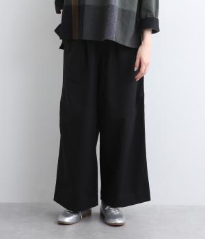 セルロースコットンサイドタックパンツ(ブラック-F)