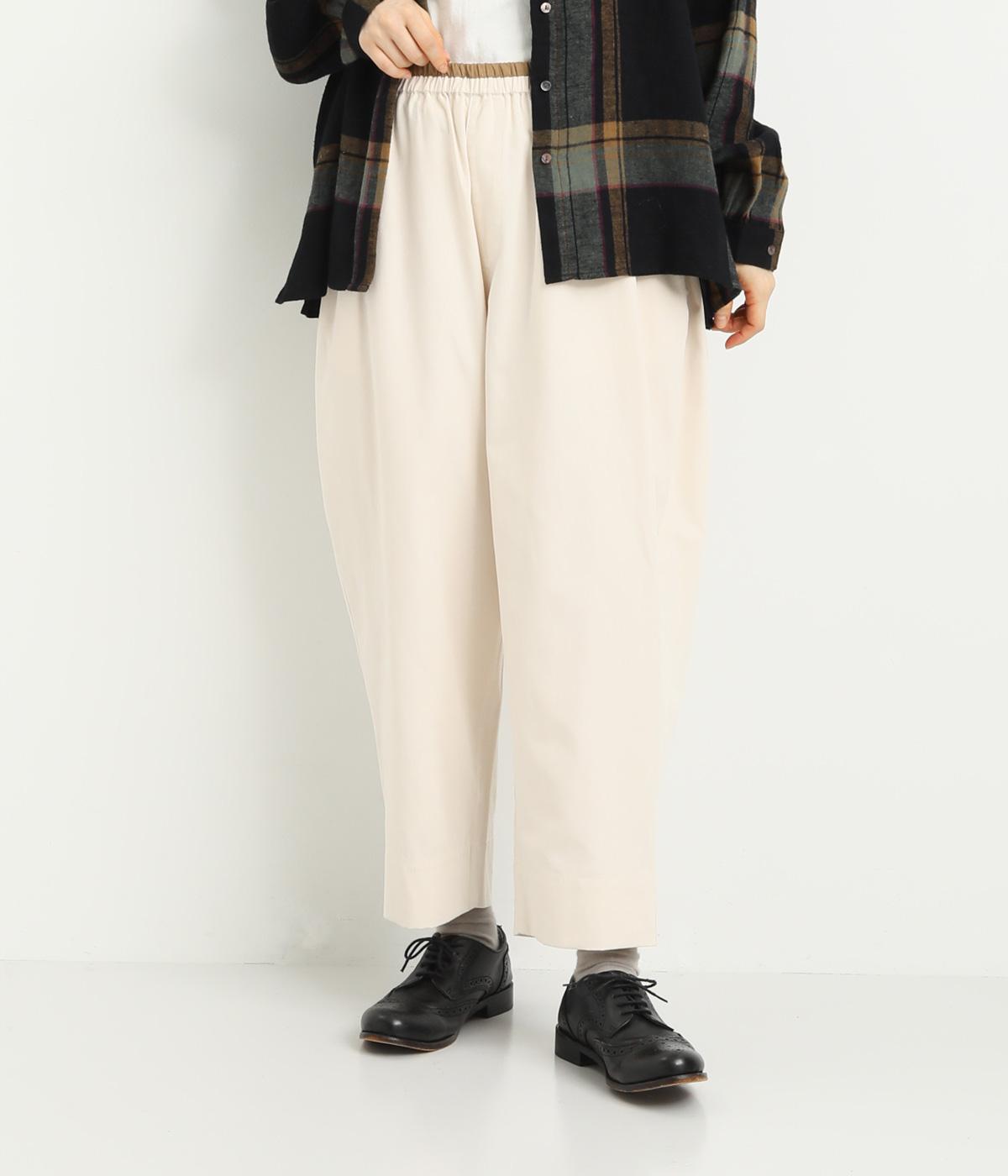 ピーチ起毛コットンセルロース　クロップドパンツ(アイボリー-F)