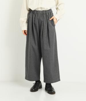 丈の選べる　コットンヘリンボーンパンツ(グレー-L)